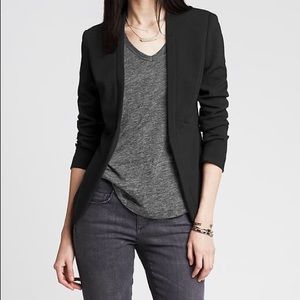 Banana Republic Cutaway Soft Blazer Black Sz 4